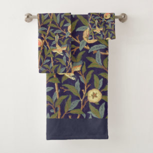 William Morris Bird And Pomegranate Vintage Floral Bath Towel Set