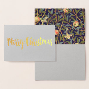 William Morris Bird And Pomegranate Vintage Floral Foil Card