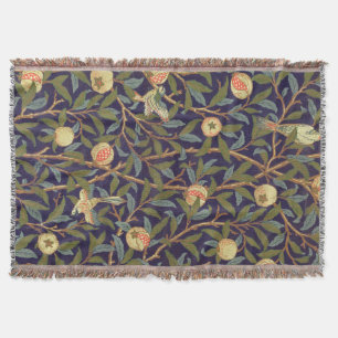 William Morris Bird And Pomegranate Vintage Floral Throw Blanket