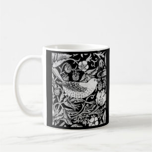 William Morris Bird & Flower Tile, Black and White Coffee Mug