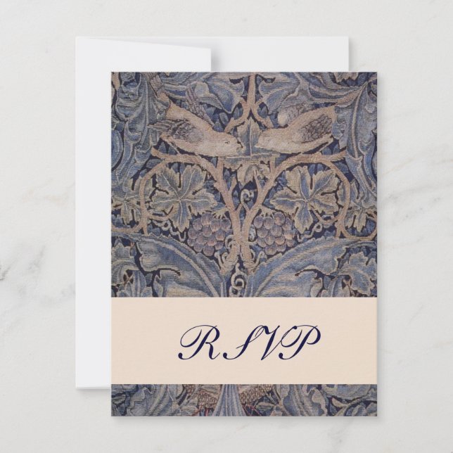 William Morris Bird Mariage Motif Répondre Cartes (Devant)