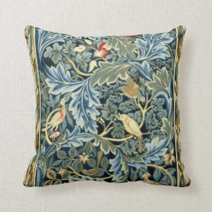 William Morris Birds and Acanthus Throw Pillow