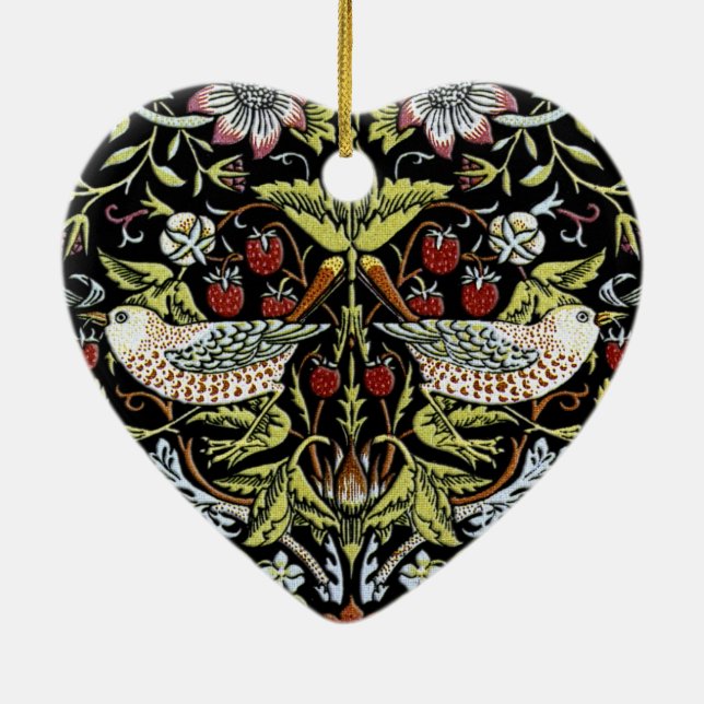 William Morris birds and flowers 2 updated Ceramic Ornament (Back)