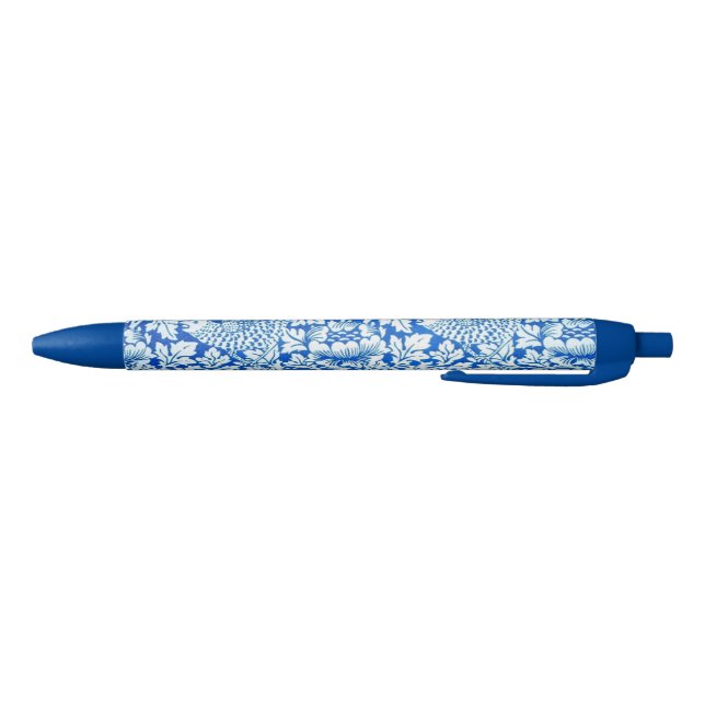 William Morris, Birds ands Anemone - Blue Floral  Black Ink Pen (Bottom)