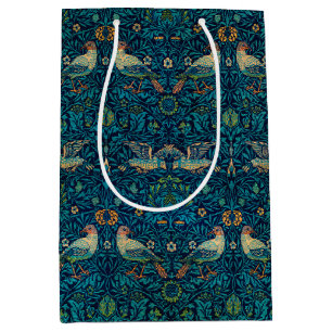 William Morris Birds Art Nouveau Floral Pattern Medium Gift Bag