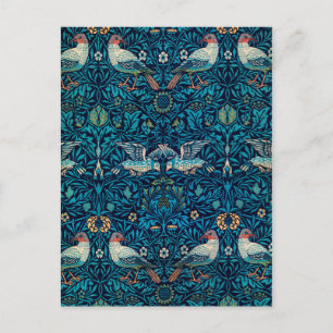 William Morris Birds Art Nouveau Floral Pattern Postcard