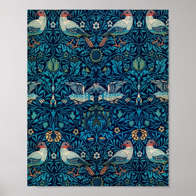 William Morris Birds Art Nouveau Floral Pattern Poster (Front)