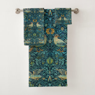 William Morris Birds & Floral Pattern Bath Towel Set