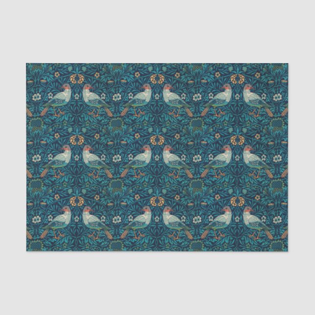 William Morris - Birds Floral Pattern Splicing Tissue Paper (Front)