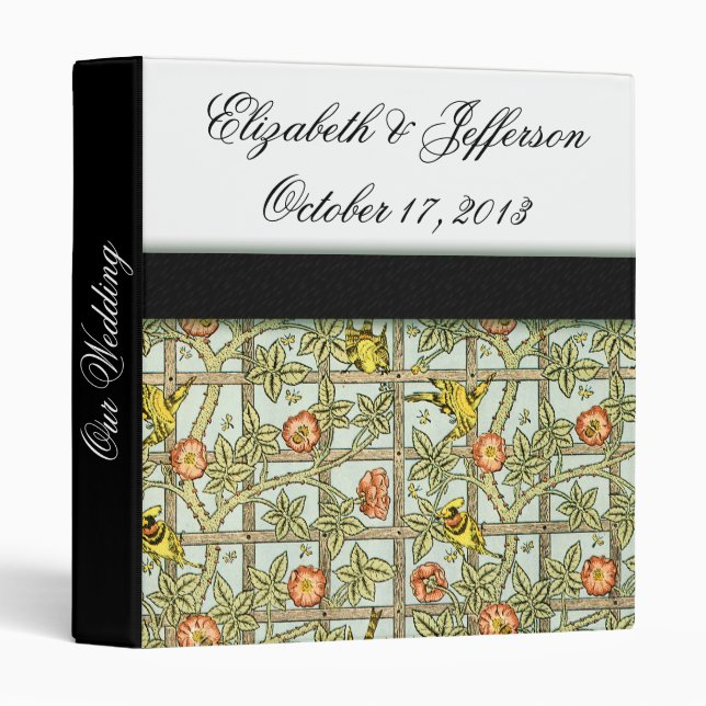 William Morris Birds & Flowers Wedding Binder (Front/Spine)