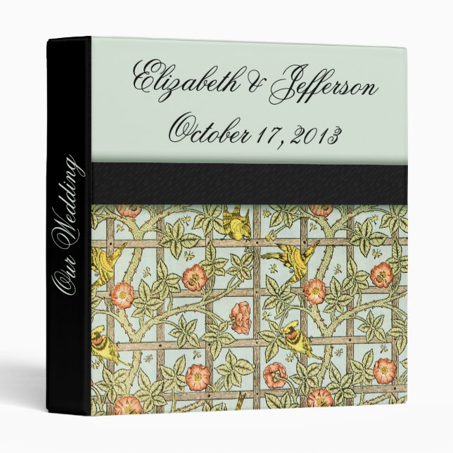William Morris Birds & Flowers Wedding Binder (Front/Spine)