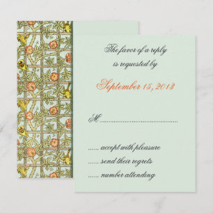 William Morris Birds & Flowers Wedding RSVP Cards