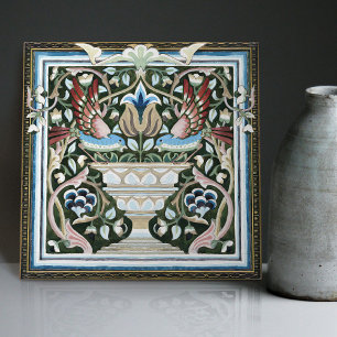William Morris Birds Garden Flowers Art Nouveau Tile