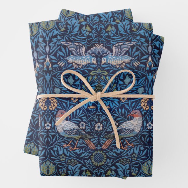 William Morris, Birds Pattern Wrapping Paper Sheet (In situ)