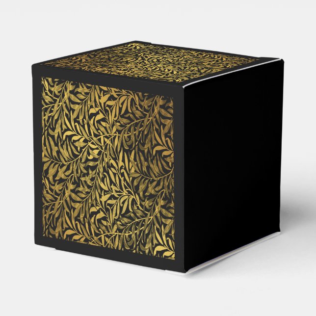 William Morris Black And Gold  Willow Bough Favor Box (Back Side)