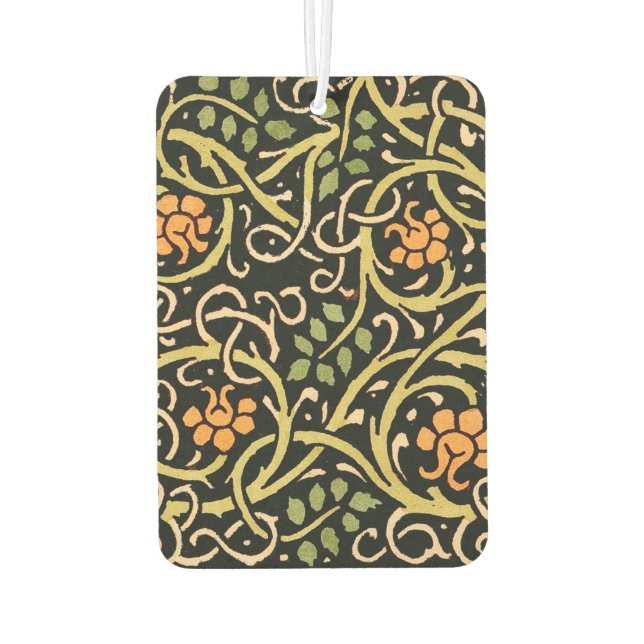 William Morris Black Floral Art Print Design Air Freshener (Back)