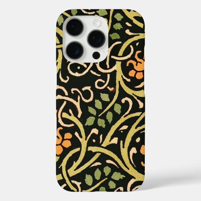 William Morris Black Floral Art Print Design Case-Mate iPhone Case (Back)