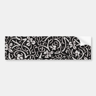 William Morris Black White Grape Vine Art Bumper Sticker