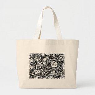 William Morris Black White Grape Vine Large Tote Bag
