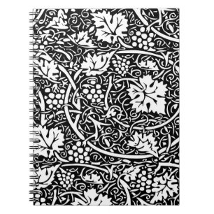 William Morris Black White Grape Vine Notebook
