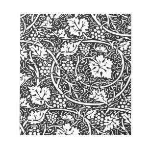William Morris Black White Grape Vine Notepad