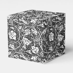 William Morris Black White Grape Vine Pattern Favor Box