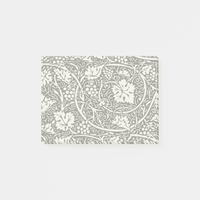 William Morris Black White Grape Vine Pattern Post-it Notes (Front)
