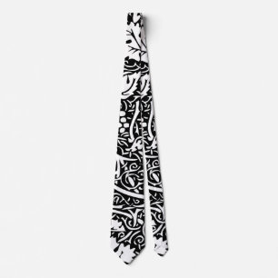 William Morris Black White Grape Vine Pattern Tie