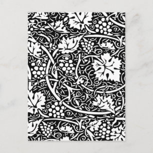 William Morris Black White Grape Vine Postcard
