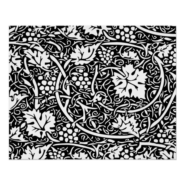 William Morris Black White Grape Vine Poster (Front)