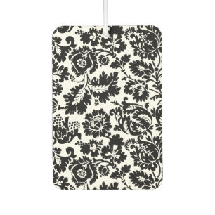 William Morris Black White Venetian Floral Pattern Air Freshener