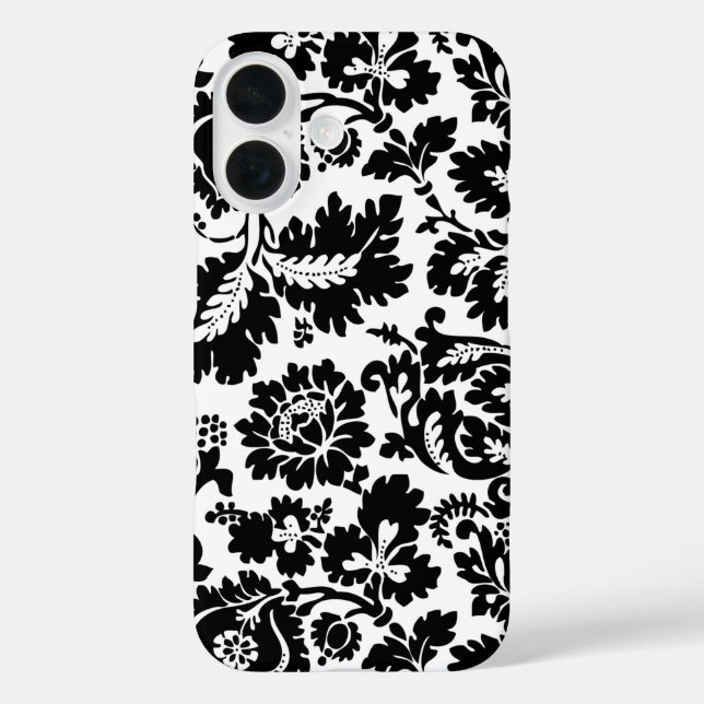 William Morris Black White Venetian Floral Pattern Case-Mate iPhone Case (Back)