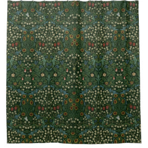 William Morris Blackthorn Blue White Green Floral 