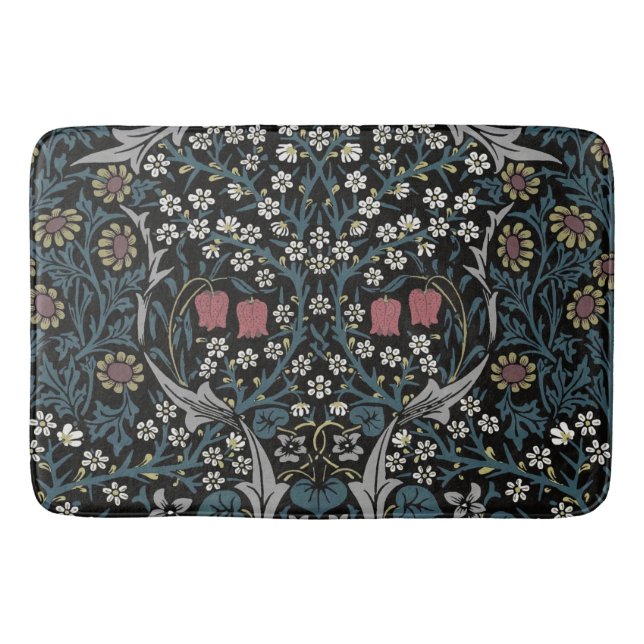 William Morris Blackthorn Floral Art Nouveau Bath Mat (Front)