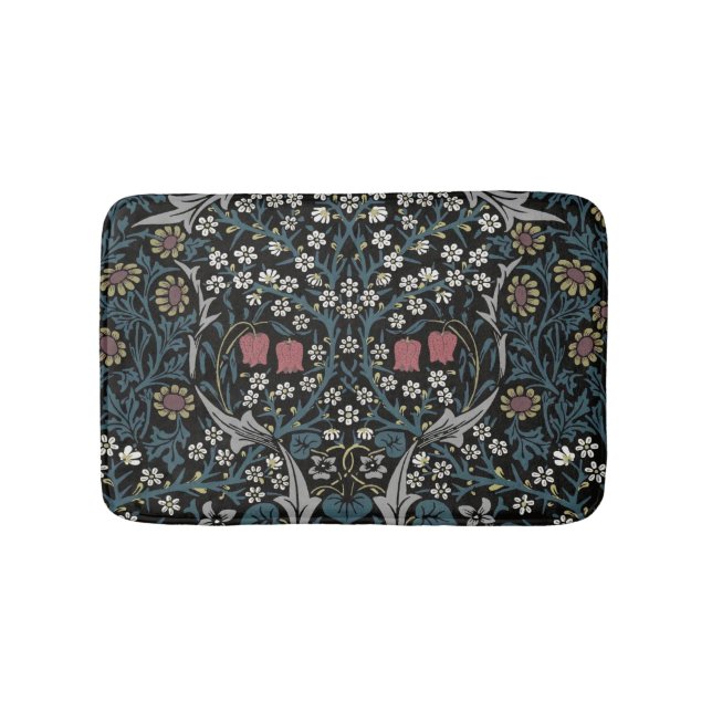 William Morris Blackthorn Floral Art Nouveau Bath Mat (Front)