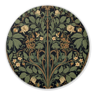 William Morris Blackthorn Floral Art Nouveau  Ceramic Knob