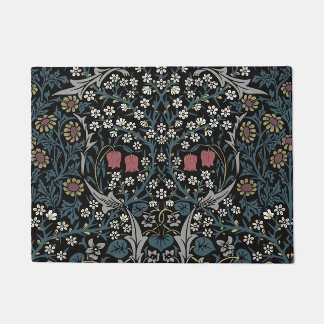 William Morris Blackthorn Floral Art Nouveau Doormat (Front)