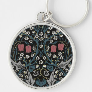 William Morris Blackthorn Floral Art Nouveau Keychain