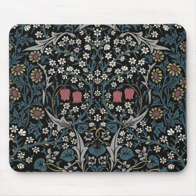 William Morris Blackthorn Floral Art Nouveau Mouse Pad (Front)