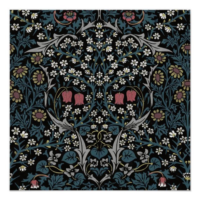 William Morris Blackthorn Floral Art Nouveau Poster (Front)