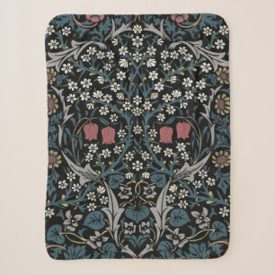 William Morris Blackthorn Floral Art Nouveau Sherpa Blanket