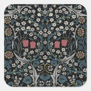 William Morris Blackthorn Floral Art Nouveau Square Sticker