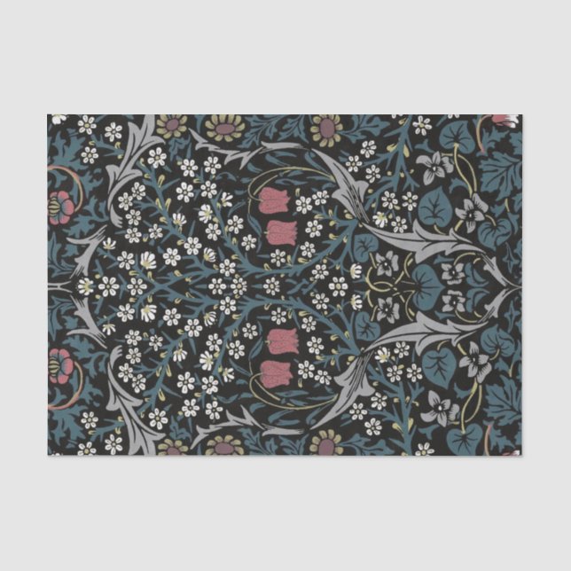 William Morris Blackthorn Floral Art Nouveau Tissue Paper (Front)