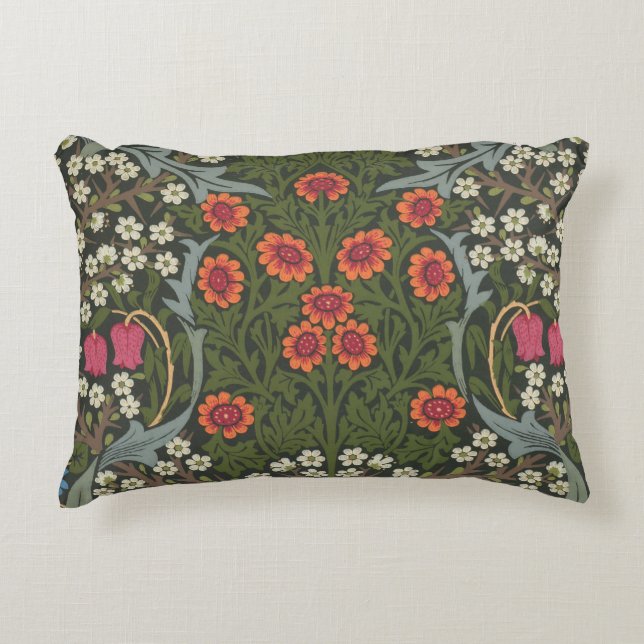 William Morris Blackthorn Garden Flower Classic Accent Pillow (Front)