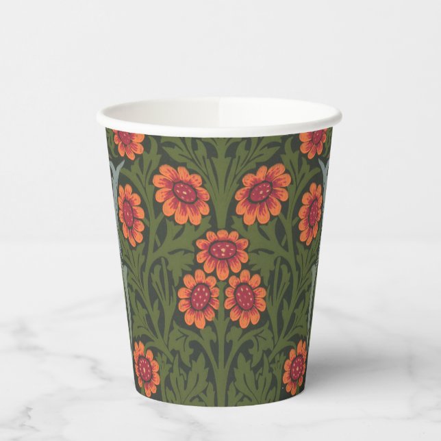William Morris Blackthorn Garden Flower Classic Paper Cups (Left)