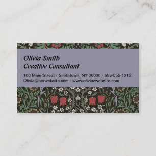 William Morris Blackthorn Tapestry Floral Business Card