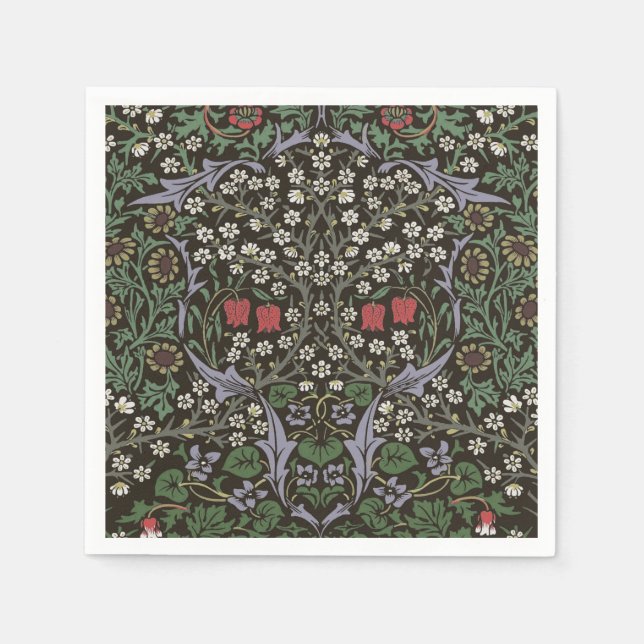William Morris Blackthorn Tapestry Floral Napkin (Front)