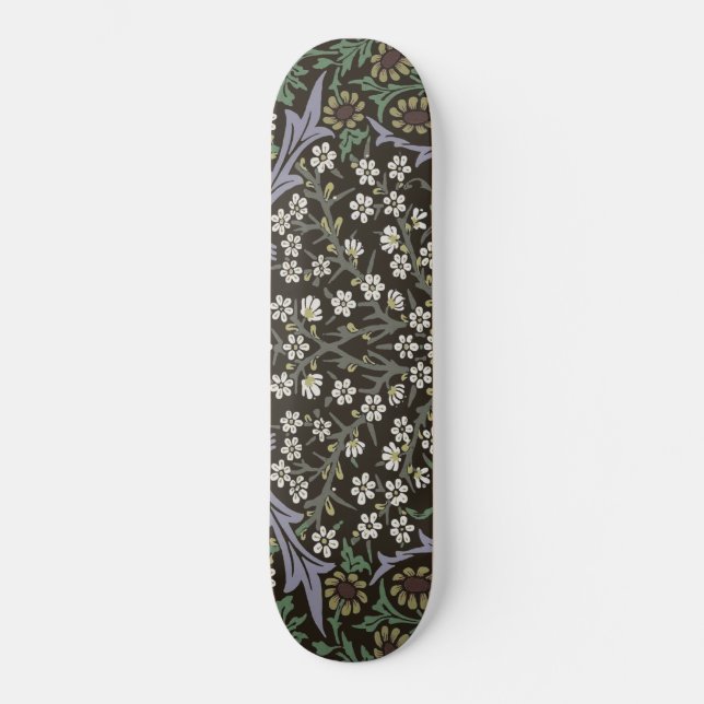 William Morris Blackthorn Tapestry Floral Skateboard (Front)