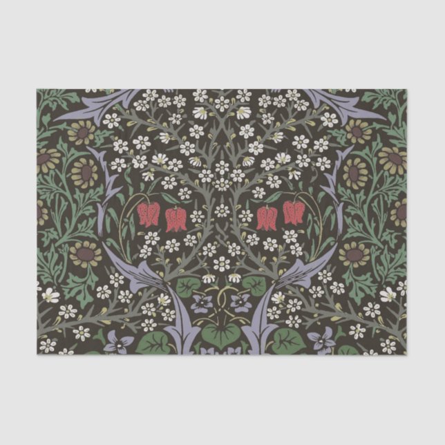 William Morris Blackthorn Tapestry Floral Tissue Paper (Front)