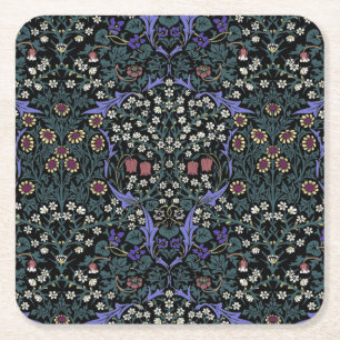 William Morris Blackthorn Victorian Wallpaper Square Paper Coaster